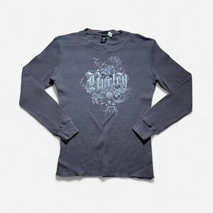 Hurley Insane Y2K Graphic Heavyweight Thermal Waffle Long Sleeve Shirt